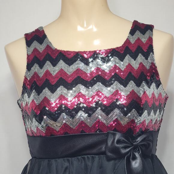 American Princess Girls Party Dress w/ Sequin Top, Multi-Layer Skirt - Size 14 - Picture 2 of 10